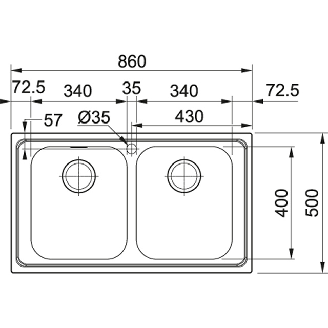 SRX 620-86 Мойка кухонная прямоугольная Franke Smart  - Вид №1