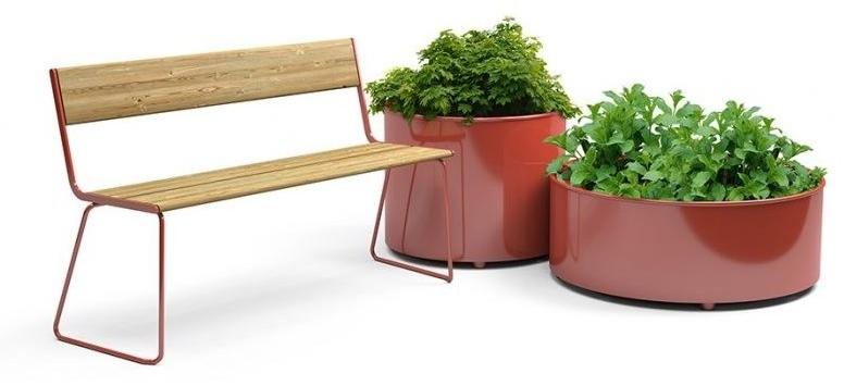 VESTRE Скамья из стали и дерева со спинкой April go sun-id-1474803 - Вид №2