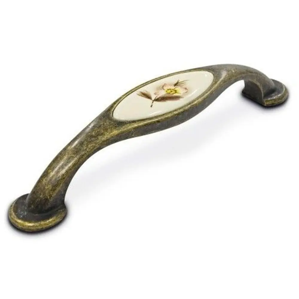 Мебельная ручка-скоба Jet 227-128 RH227J.128BA, замак/керамика, ант.бронза STLM-2209442