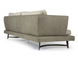 3-местный диван из ткани и кожи