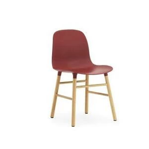 Стул без ручек Form с ножками из дуба 78х48х52 см, красный