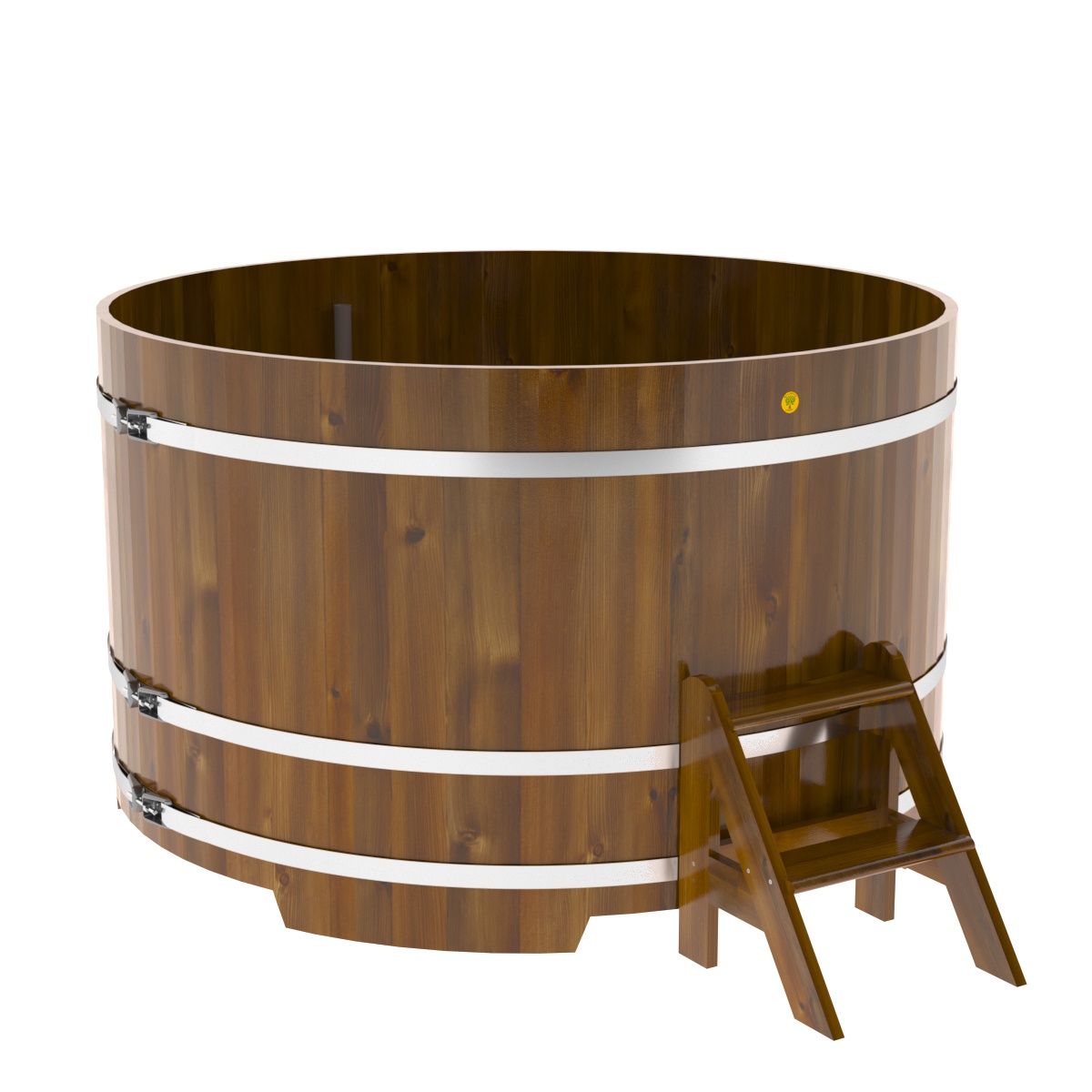 2240 Купель круглая из лиственницы Рустик d=1,80х1,1 морёная Alyarus  - Вид №1