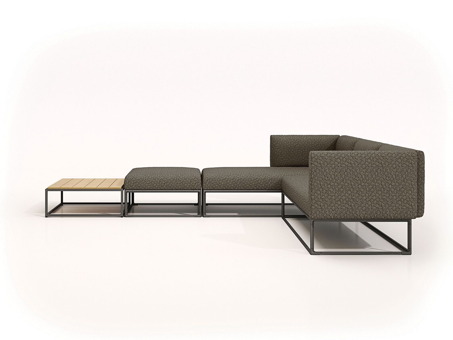 Алюминиевый и деревянный низкий квадратный садовый стол Gloster Maya ARCH-00001547