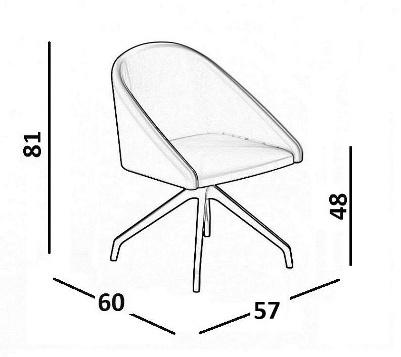 Luxy Вращающееся кресло из ткани с подлокотниками Bloom 4blfn58, 4blfb60 - Вид №8