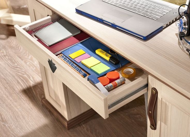 Письменный стол с ящиком и дверцами светлый орех 114 см ST Royal CILEK ROYAL 00-3832450 Бежевый Santreyd - Вид №2