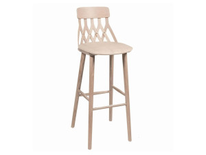 Высокий стул из белого промасленного дуба с подставкой для ног