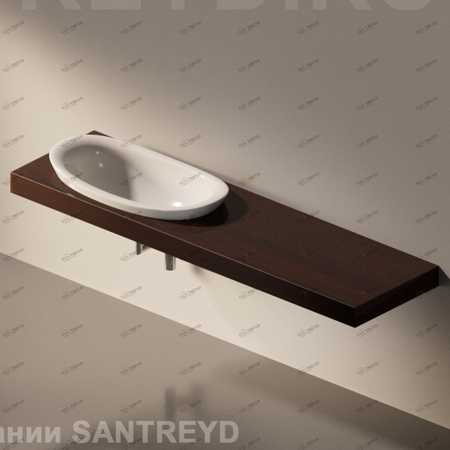 Flaminia IO e SI Столешница с отверстием под раковину от 110 до 150 см темный дуб IO90M2.WD Ceramica Flaminia IO90M2WD