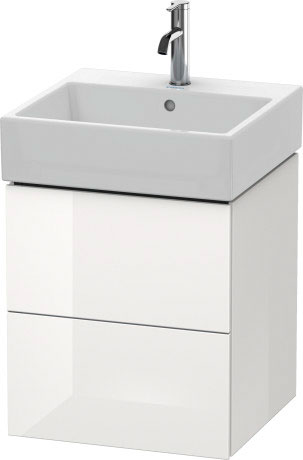 LC627409191 Тумбочка подвесная L-Cube #LC6274 484 x 459 мм Серо-коричневый декор Duravit - Вид №2