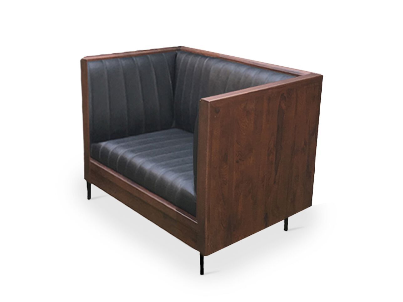 Кресло из тикового дерева и кожи с подлокотниками Alankaram Orah ARCH-00133827 - Вид №1