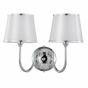 Бра металлическое с абажуром на 2 лампы серое Favor Chrome FAVOR AP2 CRYSTAL LUX FAVOR 00-3931754 Серый