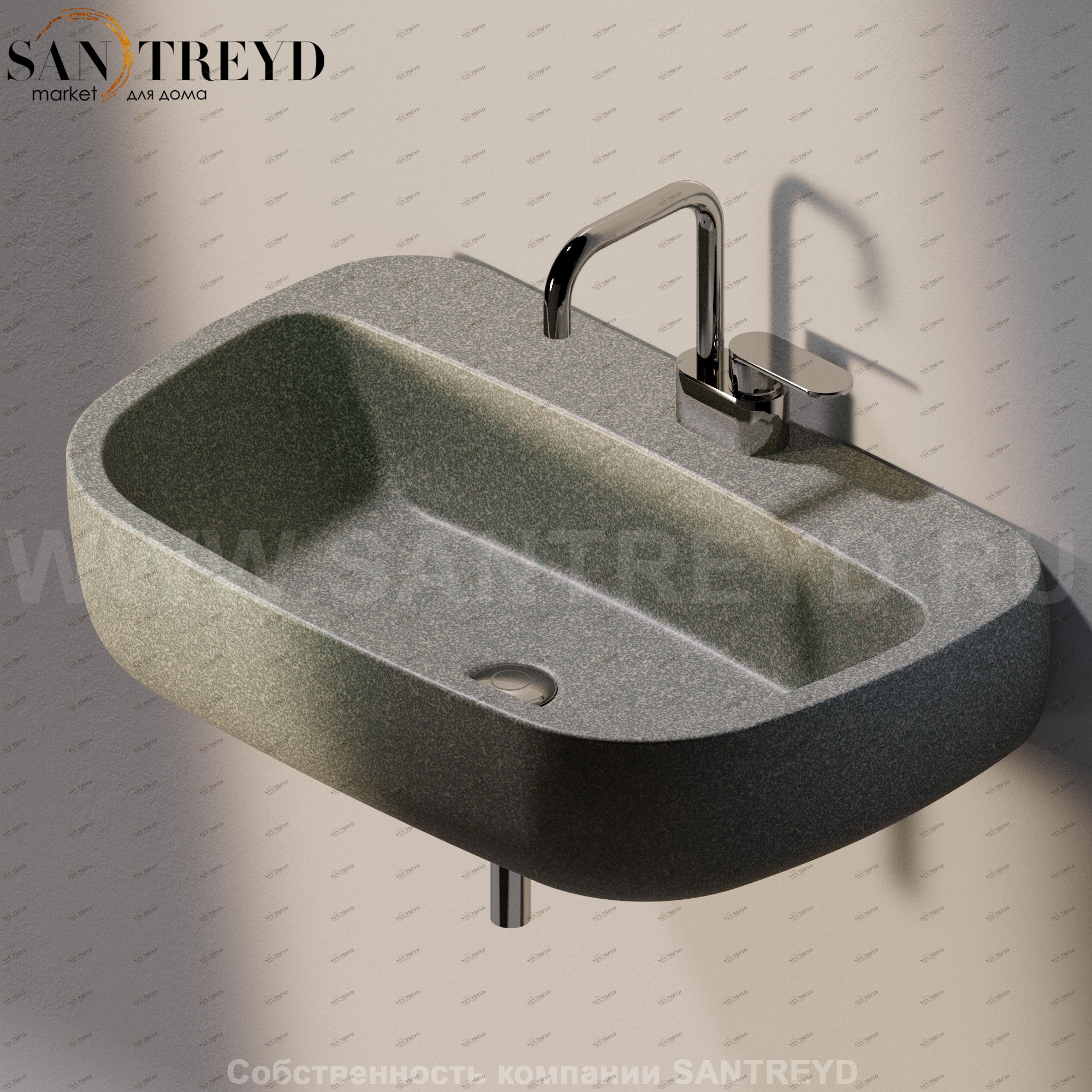 MN74L7037 Подвесная раковина настенная прямоугольная Ceramica Flaminia Mono серая