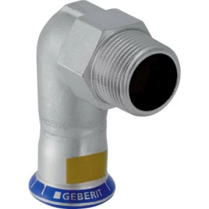 GEBERIT 34153 Переходной угольник Geberit Mapress из нержавеющей стали 90°, с наружной резьбой (газ)