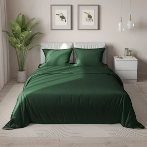 Комплект постельного белья Amore Mio Forest евро тенсель зеленый 89426000