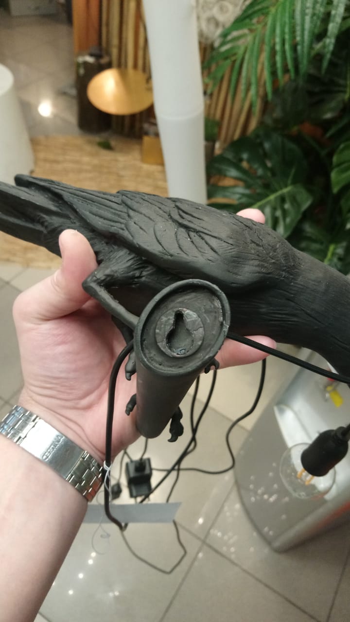 Seletti 14737 wall BIRD светильник ворона черная настенный Bird lamp 116766 - Вид №2