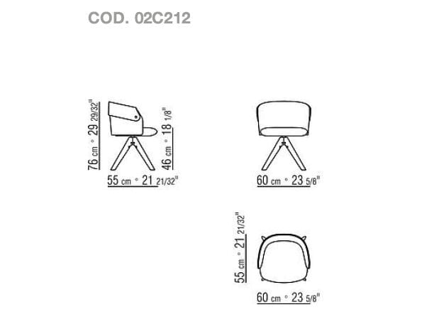 Вращающееся кресло на насесте с подлокотниками Flexform Оззи ARCH-00070883 - Вид №4