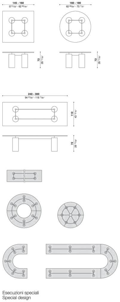 ACERBIS Квадратный стеклянный стол с основанием в фреске sun-id-1469687 - Вид №2