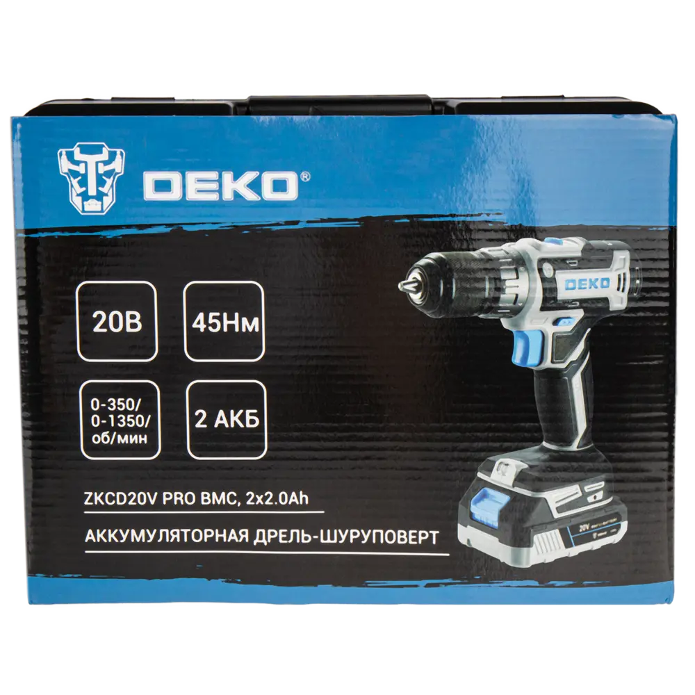 Аккумуляторная дрель-шуруповерт DEKO ZKCD20V с двумя батареями в кейсе 89372020 STLM-1468278 - Вид №6