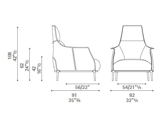 Кресло с подголовником и подлокотниками Poltrona Frau коллекция-диваны и кресла ARCH-00061063 - Вид №2