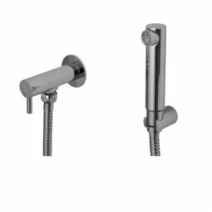 ROUND   - Душевой комплект сантехнический. Включает ручной душ с распылителем, гибкий душевой шланг 120 см без перекручивания, угловой клапан и кронштейн  Round NOKEN 100215345  CHROME