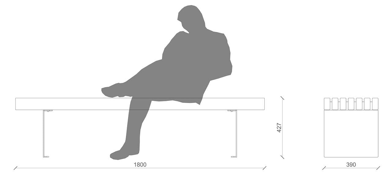 Скамья okumè без спинки Lazzari дольмен ARCH-00006528 - Вид №7