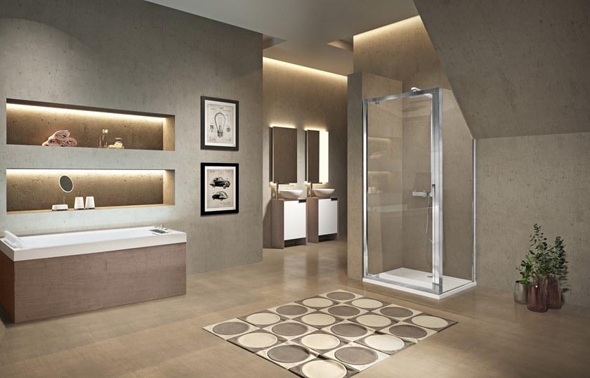 NOVELLINI Профиль душевой кабины угловой с распашной дверцей Lunes 2.0 sun-id-1439748 - Вид №1