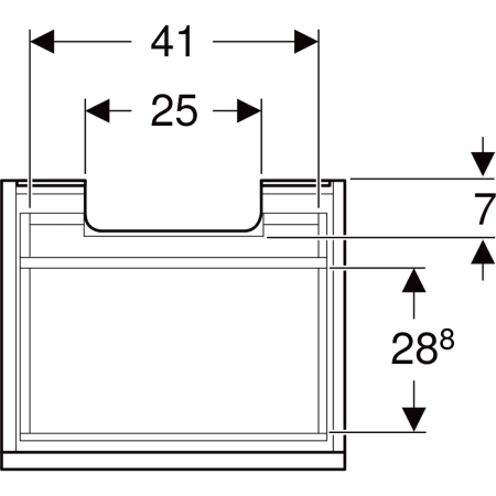 501.907.01.1 Шкафчик для раковины Geberit Renova Plan, с одним выдвижным ящиком и одним внутренним выдвижным ящиком Geberit  - Вид №37