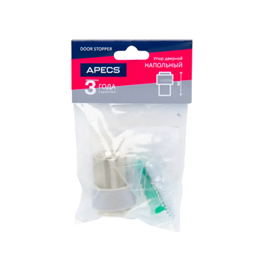 Дверной стопор Apecs DS-0014 ЦАМ цвет никель 89457042 STLM-2102474  - Вид №2