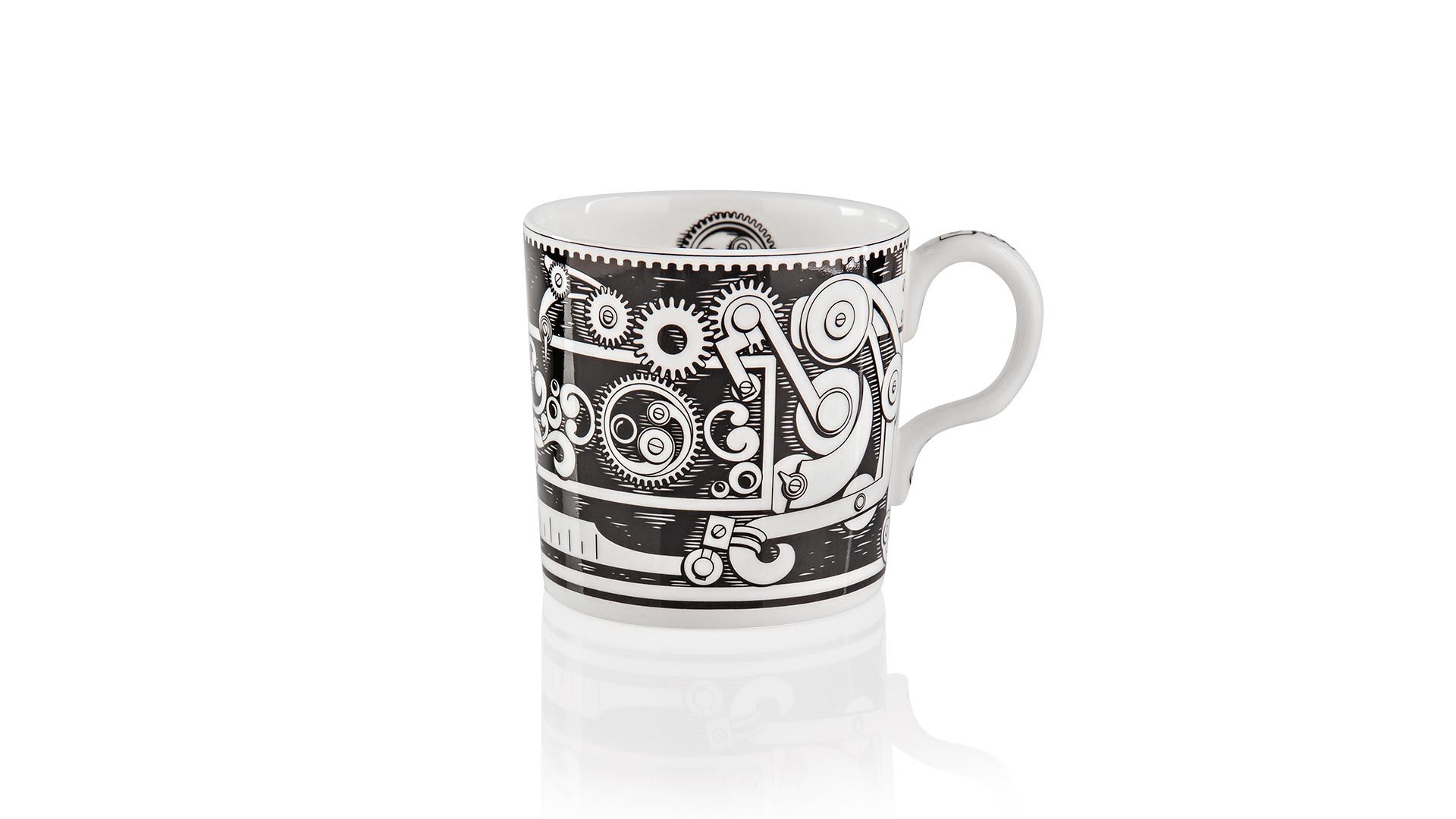 10565481 Royal Crown Derby Чашка кофейная с блюдцем Royal Crown Derby"Стимпанк"90мл(черный фон) Фарфор костяной  - Вид №2