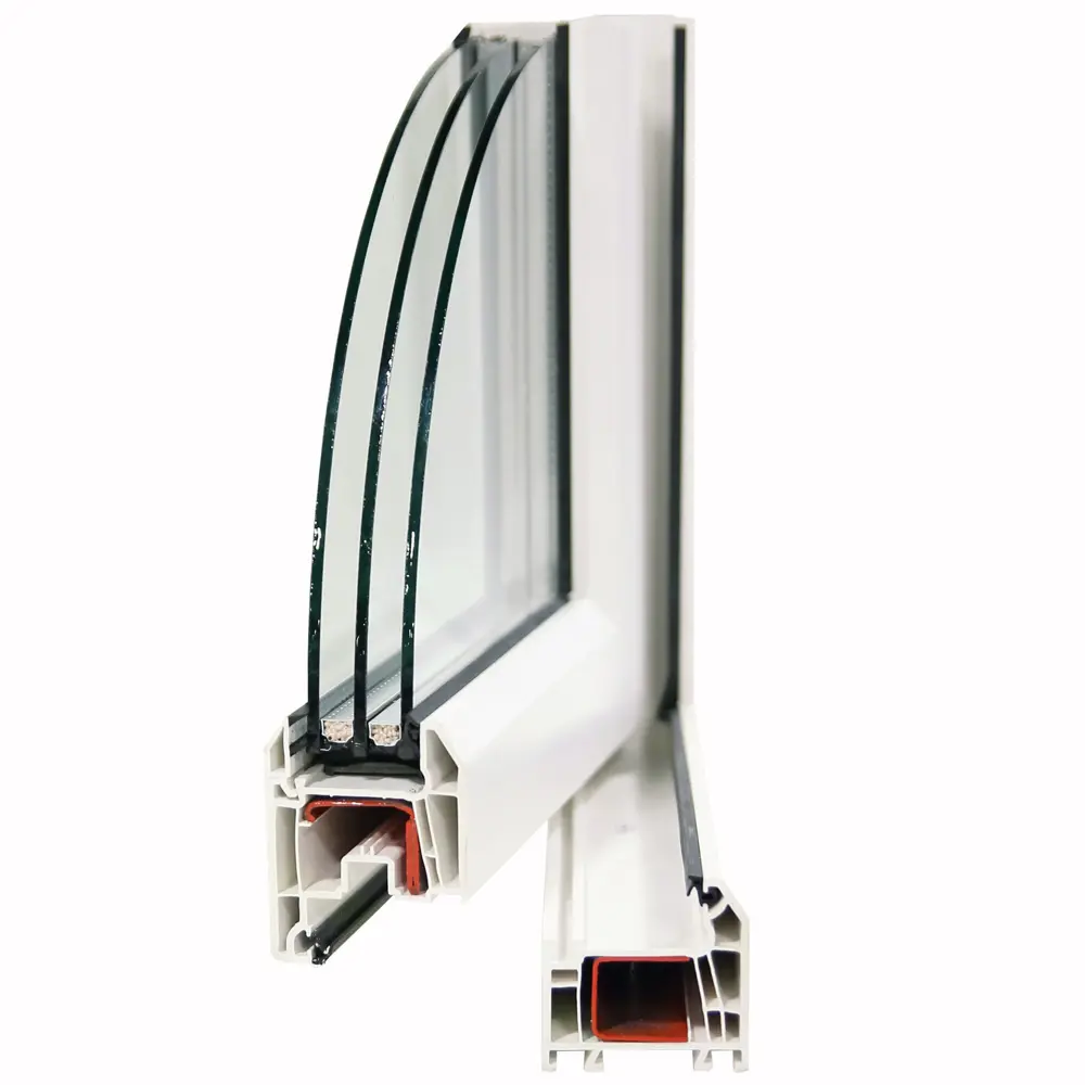 Пластиковое окно ПВХ Deceuninck двустворчатое 1440x1450 мм (ВхШ) однокамерный стеклопакет белый (с двух сторон) STLM-2189720 - Вид №5