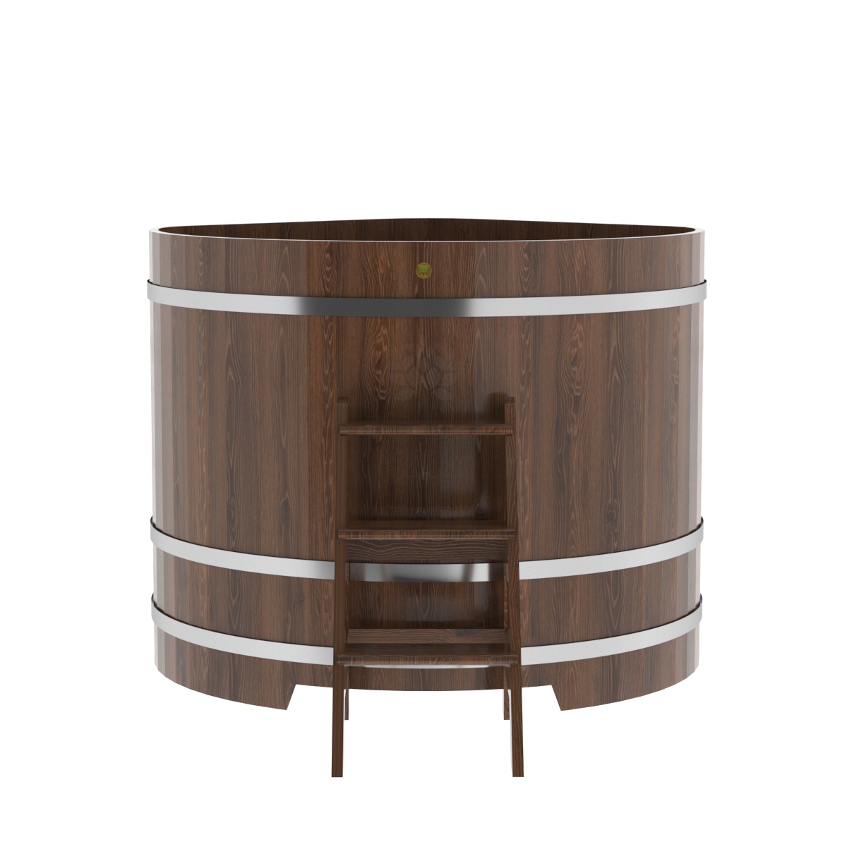 1367 Купель угловая из дуба 1,37х1,37х1,2 морёная Alyarus  - Вид №3