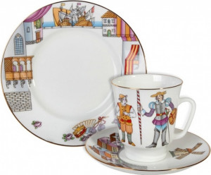 10582662 Императорский фарфоровый завод Комплект кофейный 1/3 Балет "Дон Кихот"  "Майская" Фарфор костяной