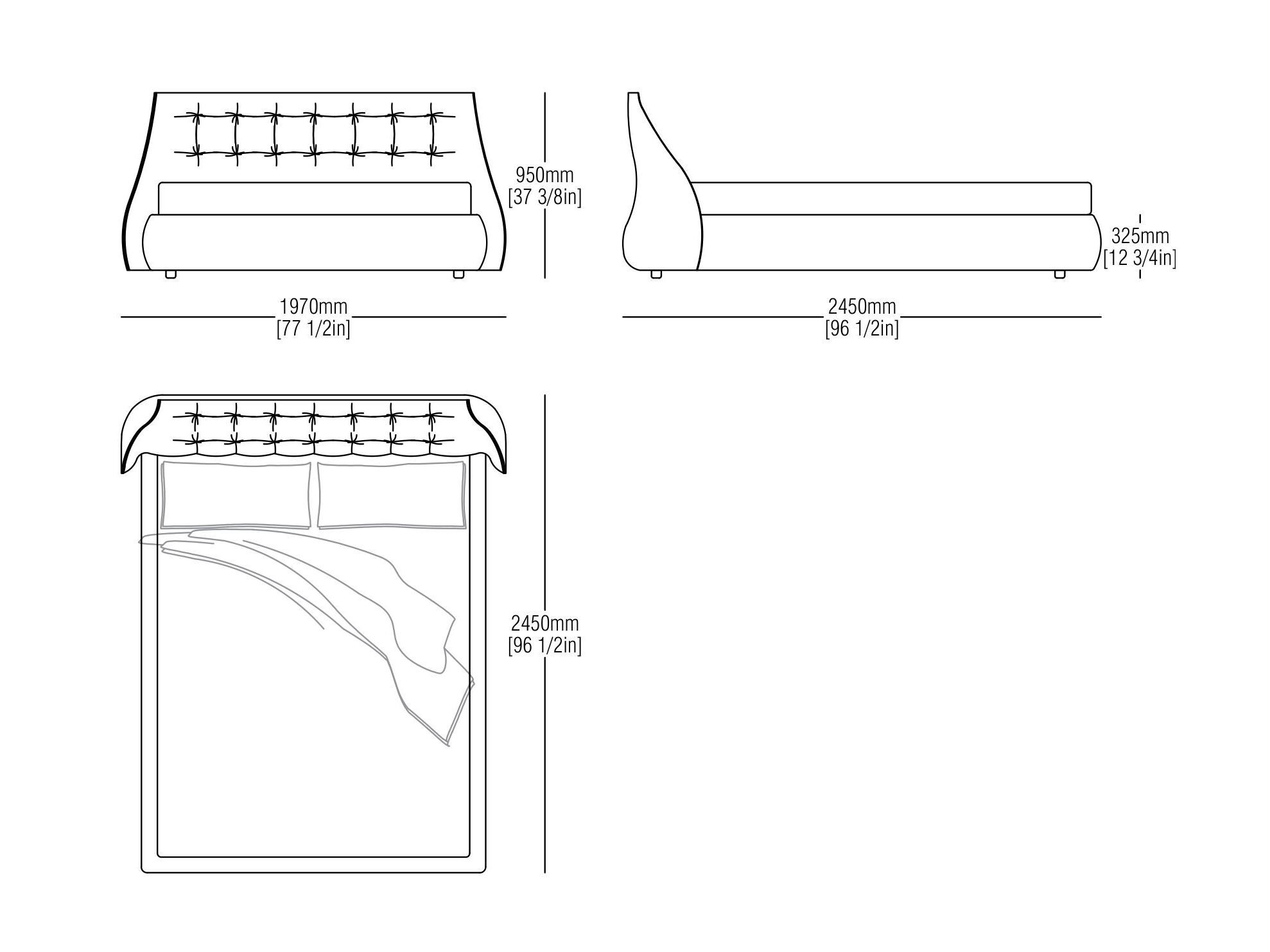 Кровать из ткани и кожи с капитонным изголовьем MisuraEmme SUMO ARCH-00086178 - Вид №4