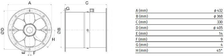 Vortice Осевой канальный вентилятор среднего давления Vorticel mpc-e 42317 - Вид №3