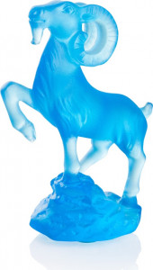 10565851 Cristal de Paris Фигурка Cristal de Paris "Горный козел" 6х8см (синяя) Хрусталь