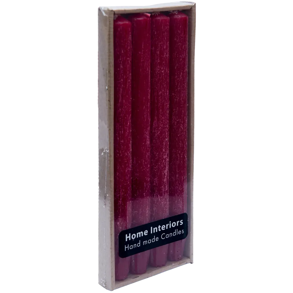 Santreyd: Набор столовых свечей «Рустик» бордовые 25 см - 4 шт 82535895 STLM-0029193 - Вид №1