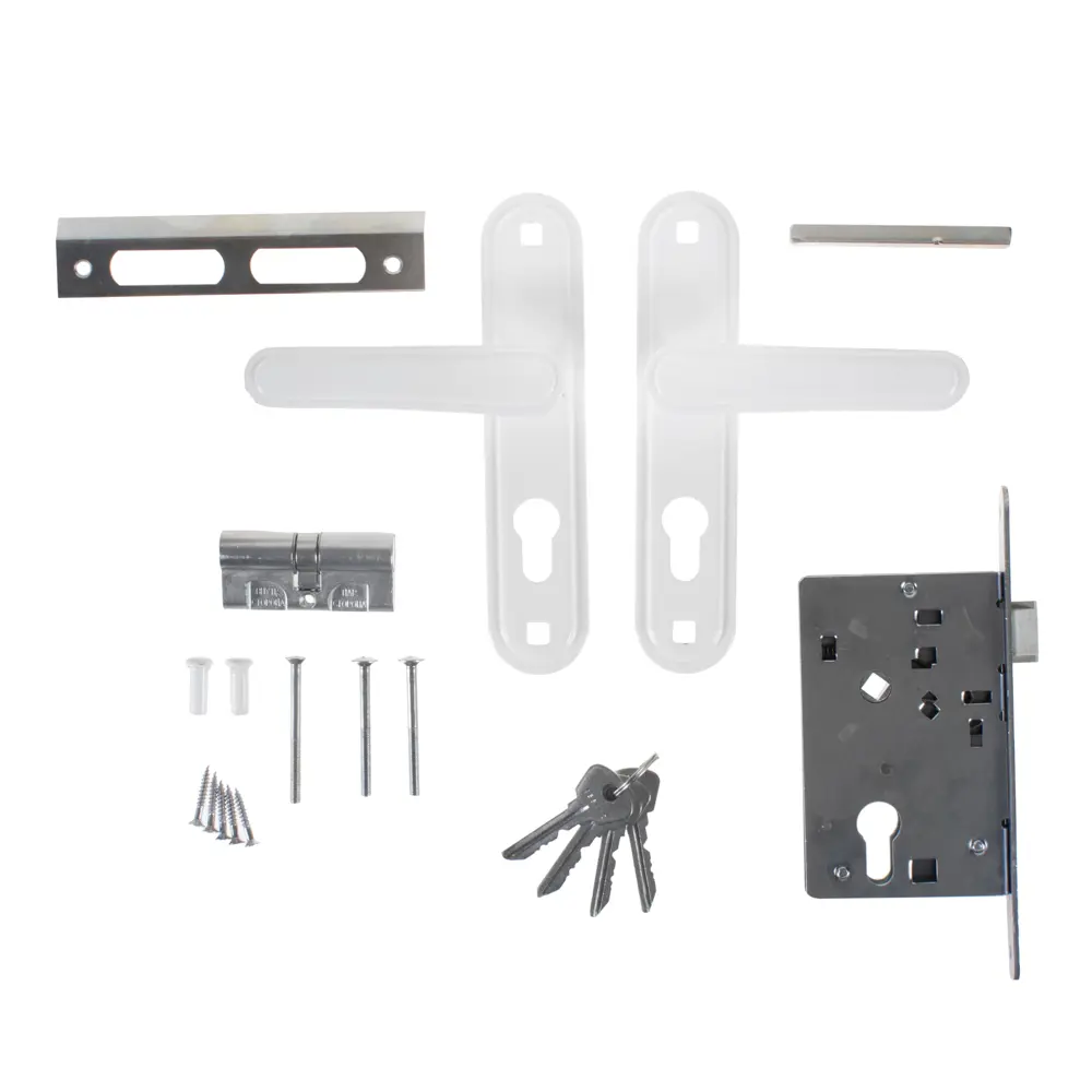 Замок врезной Зенит-ЗВ4-3.03, с ручками, цвет белый STLM-2127810 - Вид №1