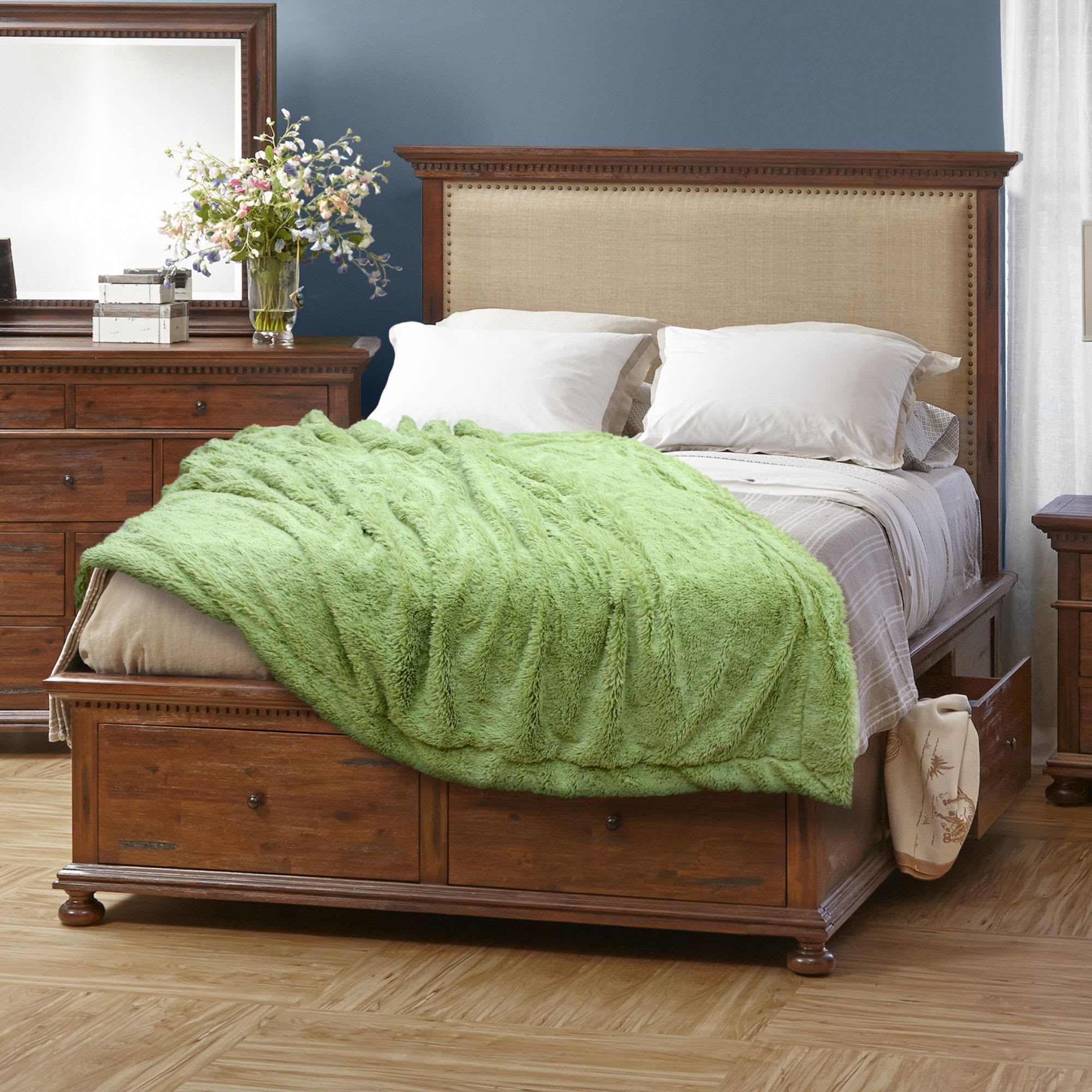 18414543 Плед декоративный 200х220 см, искусственный мех, цвет зелёный Santreyd  - Вид №3