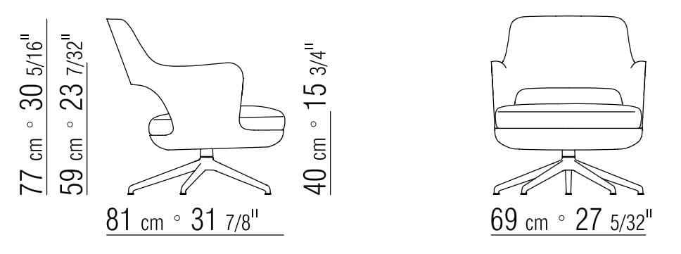 5-спицевое кожаное вращающееся кресло Flexform Eliseo ARCH-00142702 - Вид №5