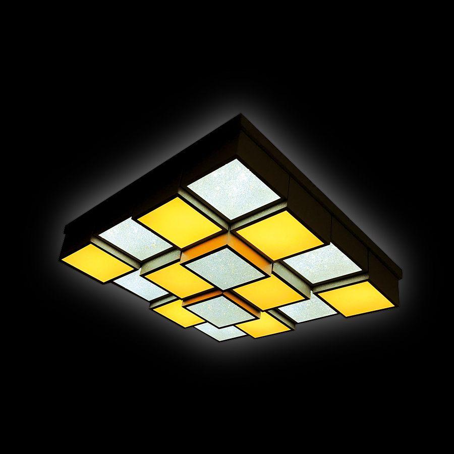 Потолочный светодиодный светильник Ambrella light Orbital Crystal Sand FS1550 WH/SD 192W D715*715 AMBRELLA LIGHT ORBITAL CRYSTAL SAND 223538 Белый  - Вид №3