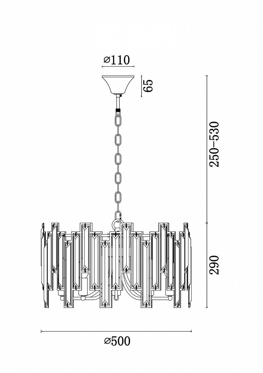 Люстра подвесная хрустальная хром Megan FR5085PL-05CH FREYA ДИЗАЙНЕРСКИЕ, MODERN 00-3957102 Прозрачный  - Вид №1