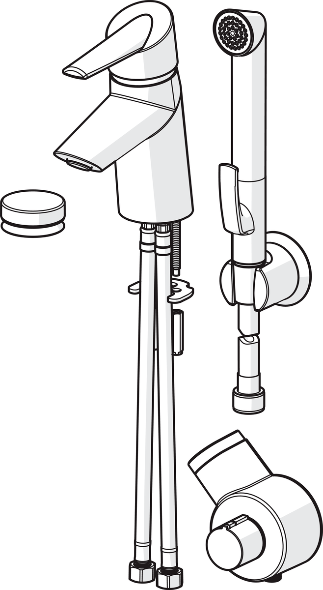 Oras 2715F Смеситель для умывальника, 3 V 2715F Optima Хром  - Вид №2