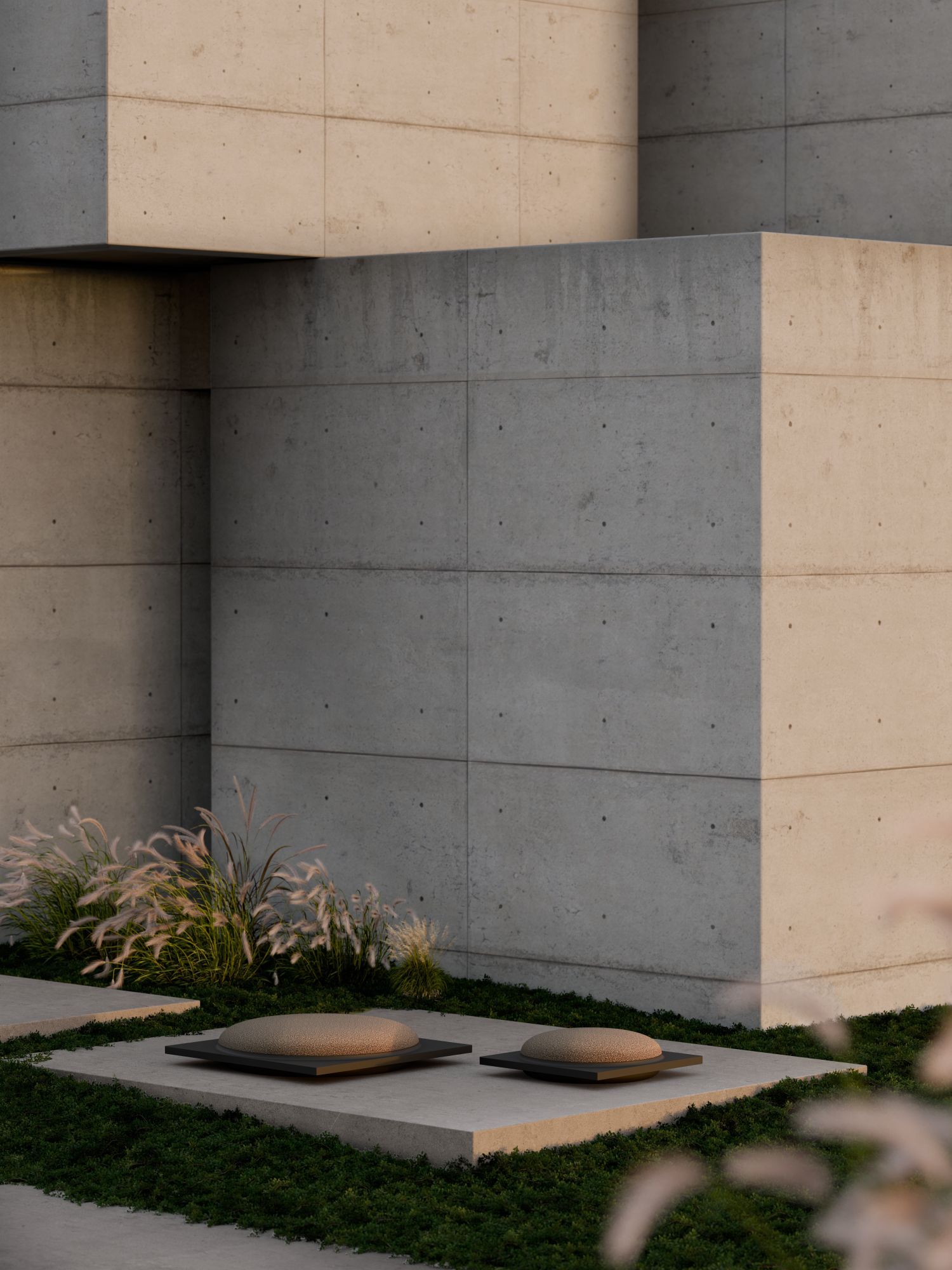 Бетонный квадратный пуф PULKRA купол ARCH-00069173 - Вид №4