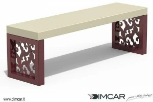 DIMCAR Металлическая скамейка в современном стиле без спинки Giglio 417