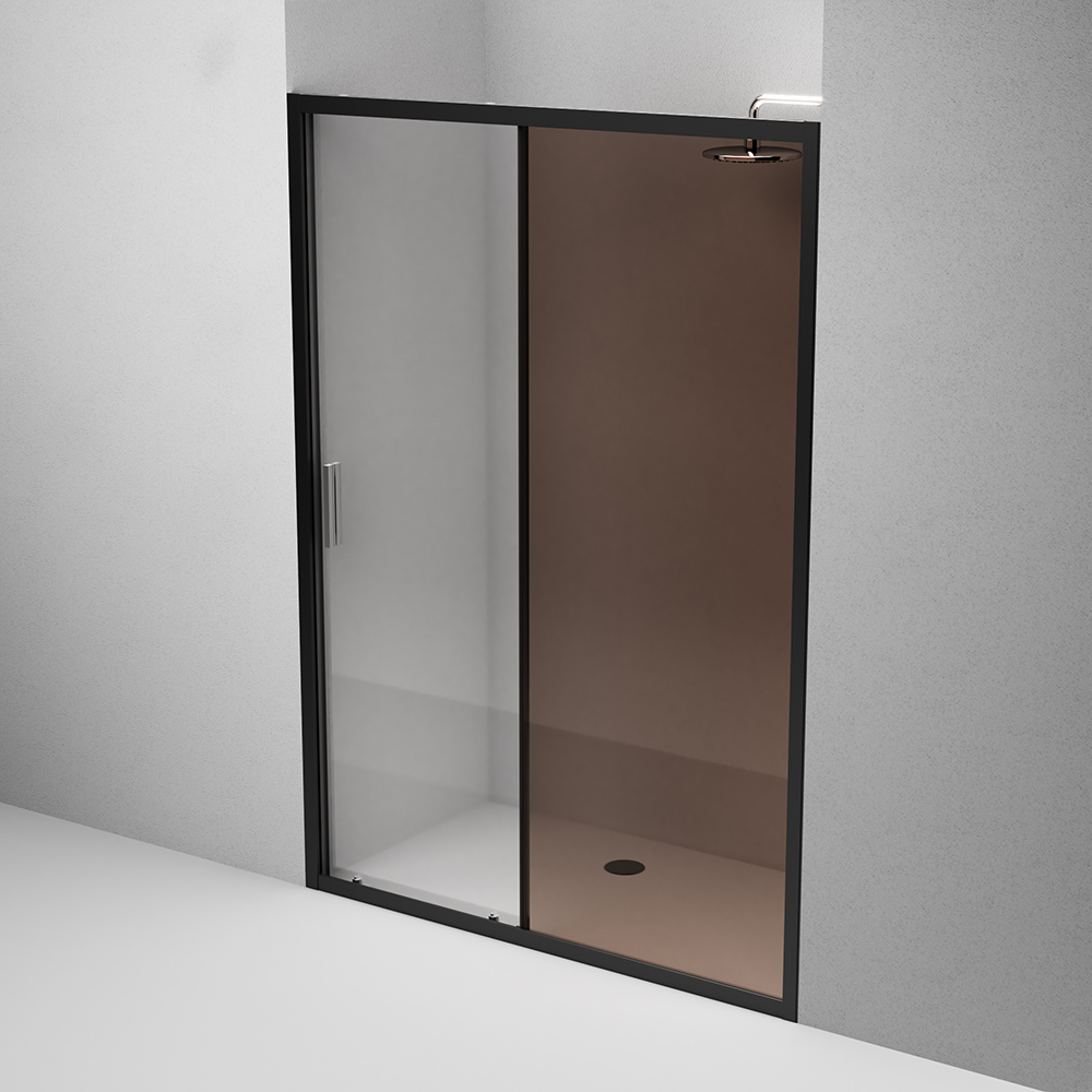 W90G-140-1-195BBr Solo Дверь душевая 140х195 стекло бронзовое профиль черный матовый AM.PM Gem - Вид №3