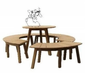 Host & Home Круглая деревянная скамья Tiera