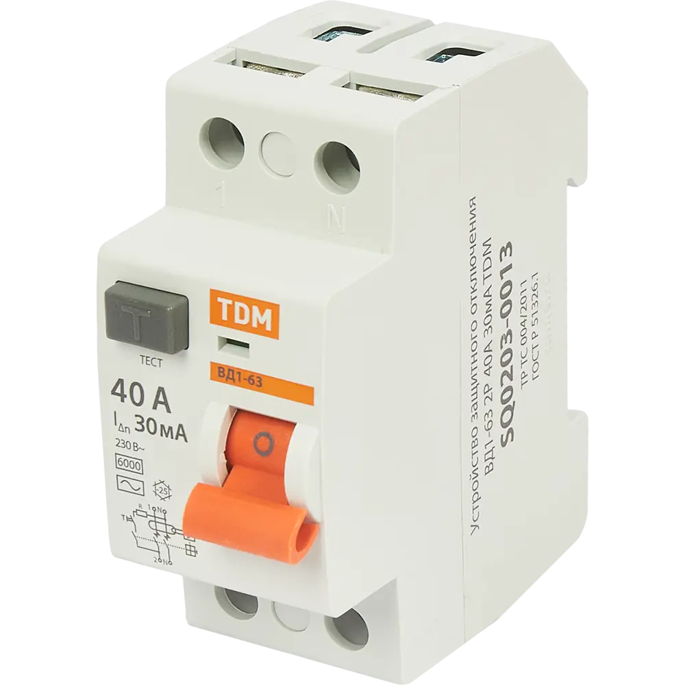 УЗО TDM Electric ВД1-63 40А с защитой от утечек тока 84399428 STLM-0049212