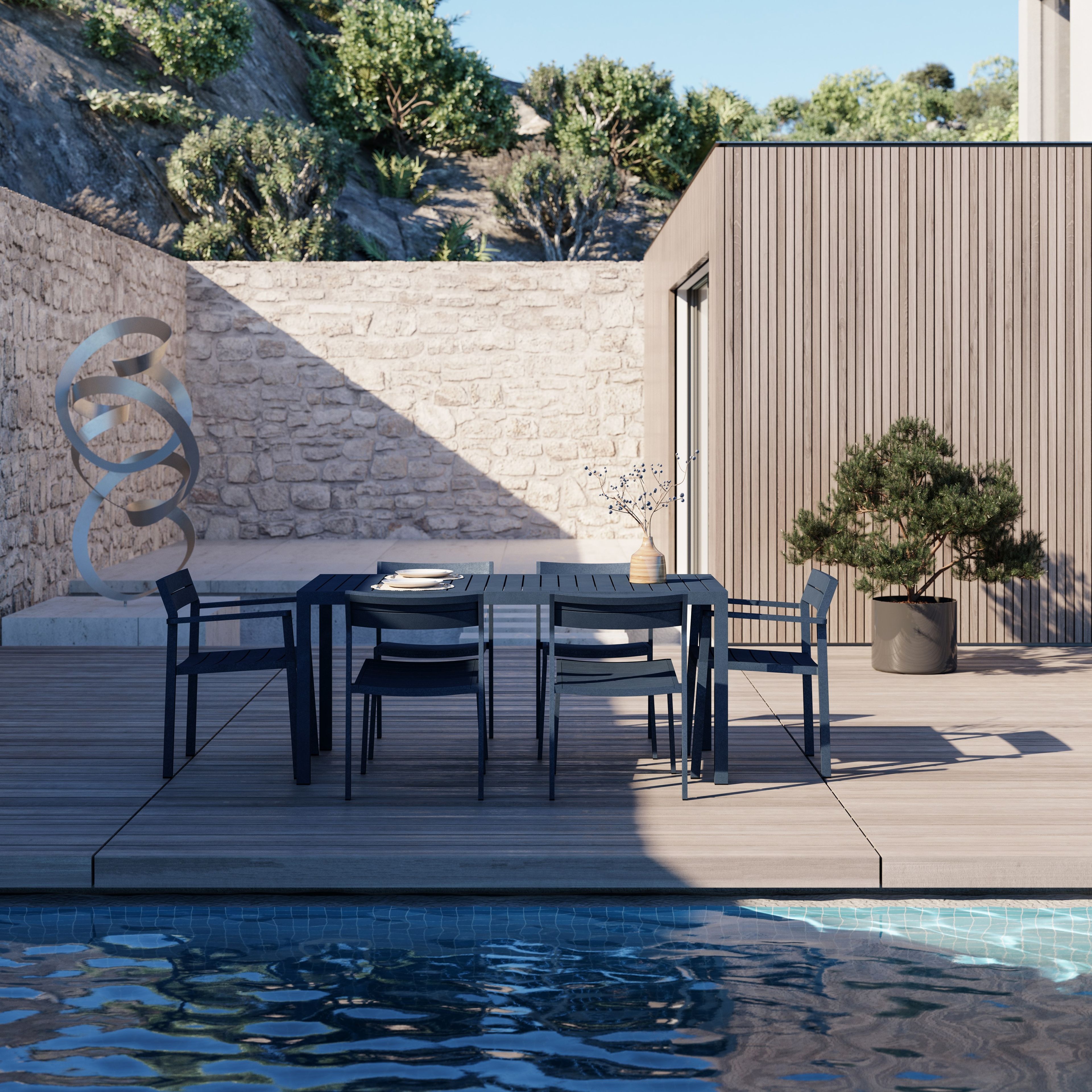 Прямоугольный алюминиевый стол с порошковым покрытием Case Eos ARCH-00062107 - Вид №12