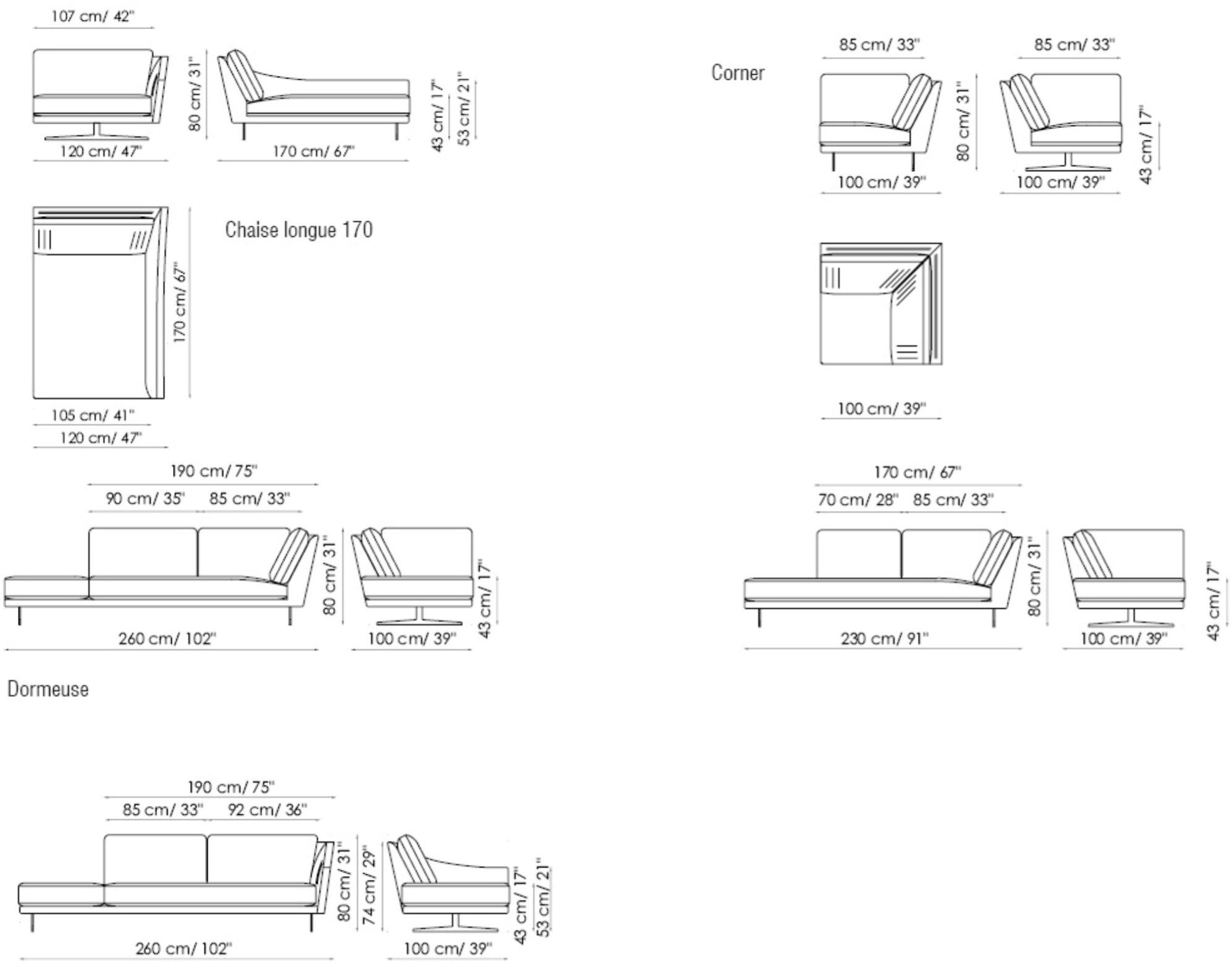 Bonaldo Модульный угловой диван из ткани с подставкой для ног sun-id-1354950 - Вид №3
