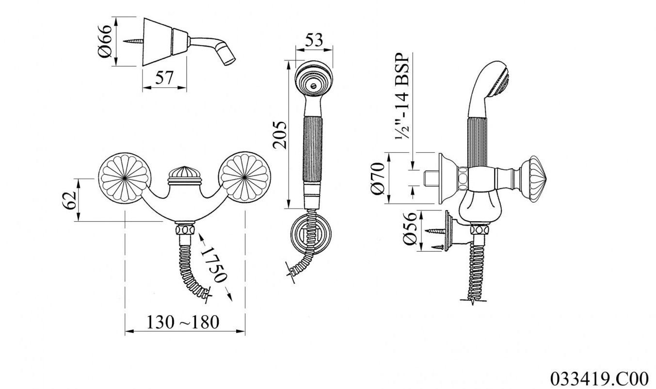 Bronces Mestre Смеситель для душа на 2 отверстия Artica sun-id-1355267 - Вид №1