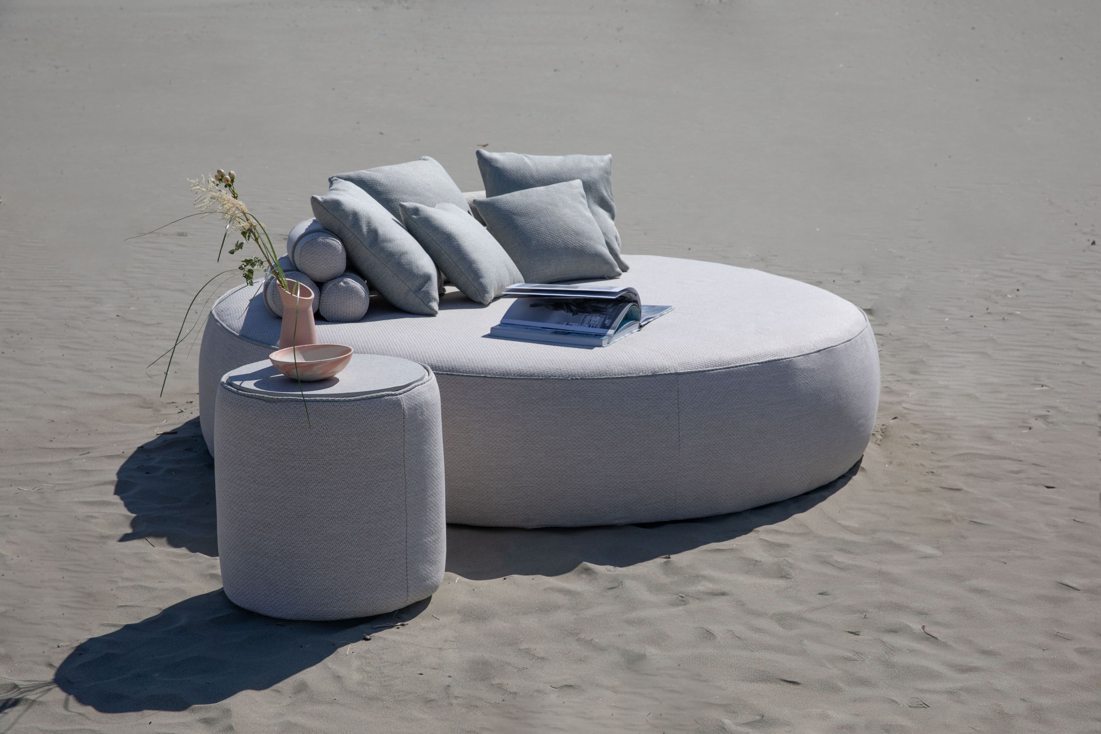 Высокий круглый садовый журнальный столик из ткани Rever Brera ARCH-00108687 - Вид №3